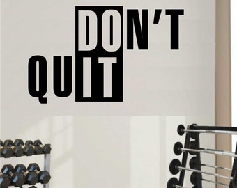 Don't Quit Motivation Quote Wall Sticker Art Home Decal wallart Family Gym