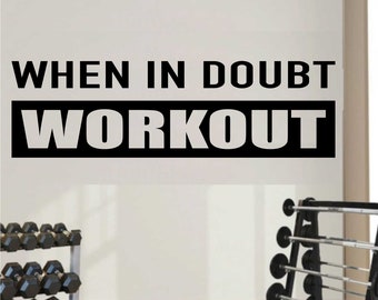 Workout Doubt Quote Wall Sticker Art Home Decal wallart Inspiration Gym Fitness