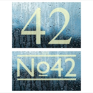 Custom Etched Vinyl effect door numbers window glass window frost stickers decals