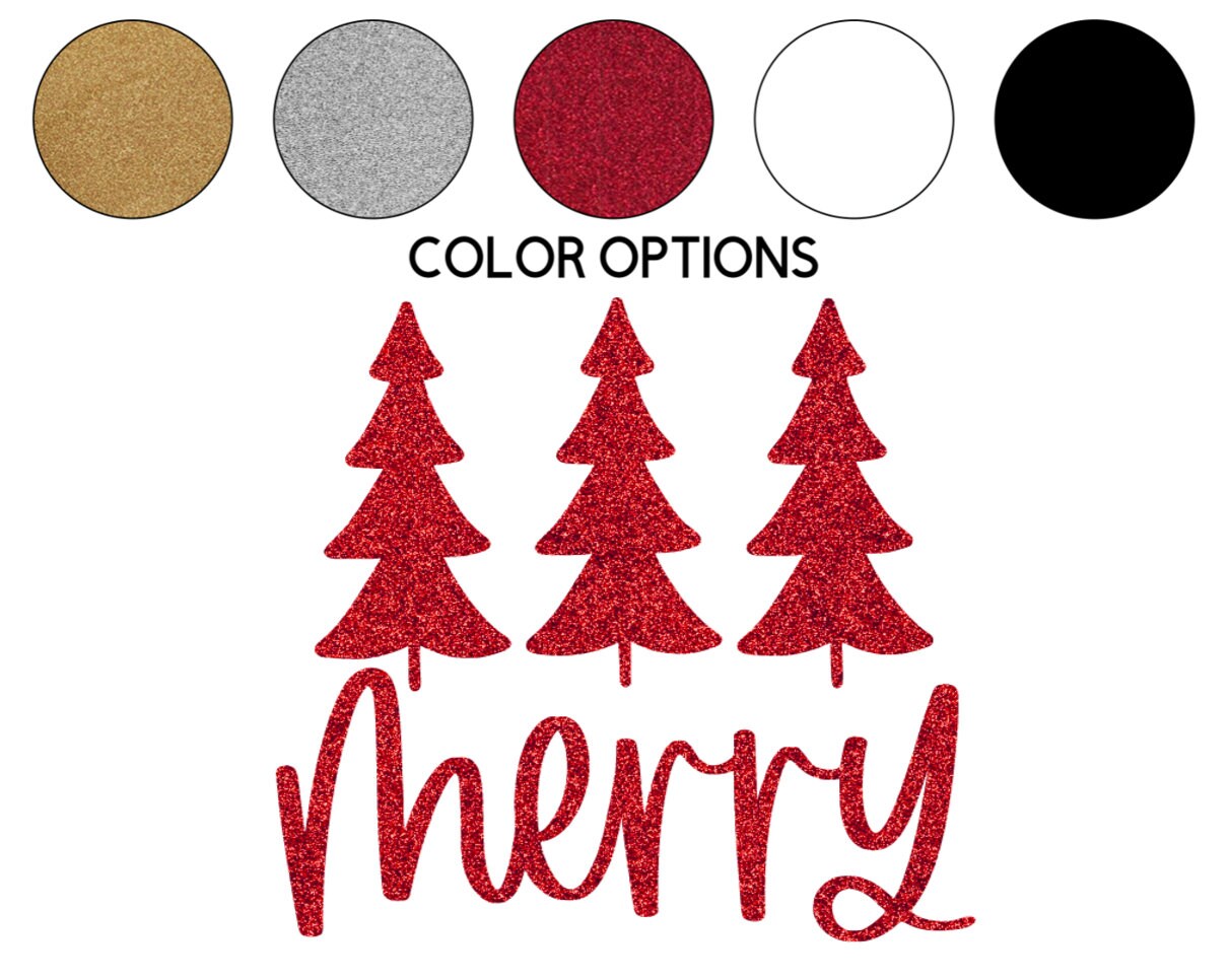 Iron-on Merry & Bright Decal  Winter  Christmas