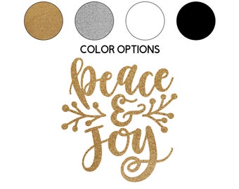 Peace & Joy Iron on Decal // Winter // Christmas