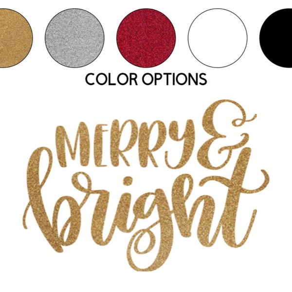 Iron-on Merry & Bright Decal // Winter // Christmas