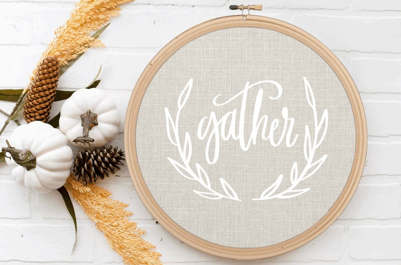 Iron-on Gather Decal // Fall // Thanksgiving image 2