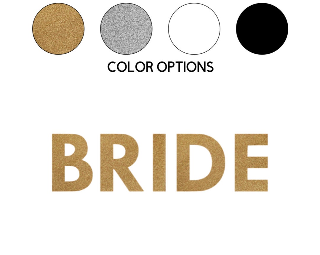 Ironon BRIDE Glitter Decal // Wedding // Bachelorette Party Etsy