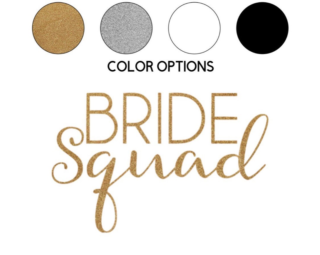 Ironon Bride Squad Decal // Wedding // Bachelorette Party Etsy