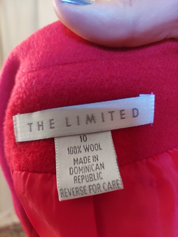 90's The Limited Red Wool Blazer Sz 10 Med - image 5