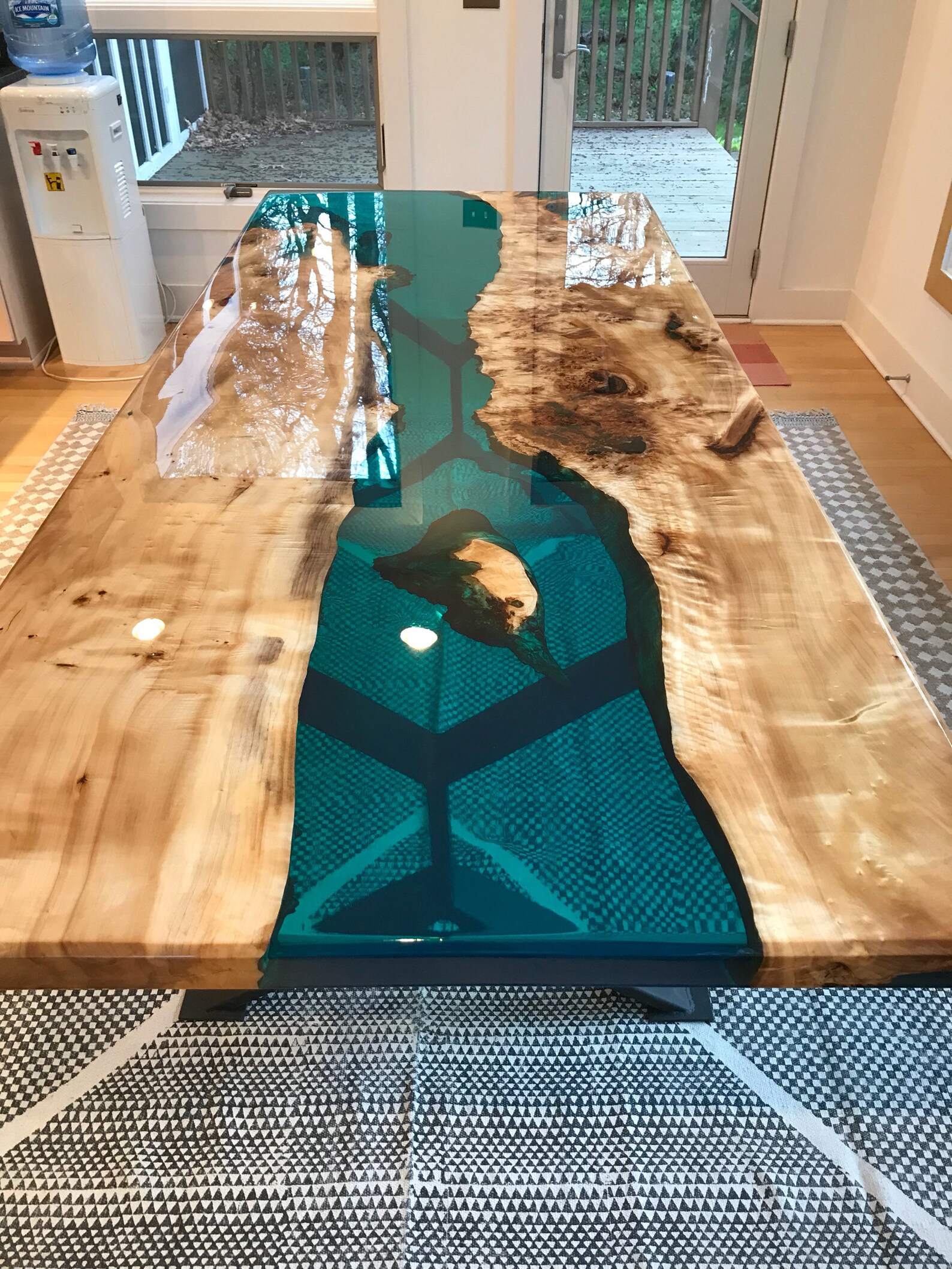 Turquoise Resin River Dining Table Etsy
