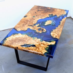 Maple Burl Resin River Dining Table - Etsy