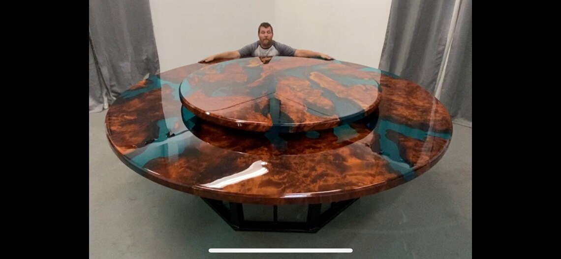 Large River Tables Round River Tables Lazy Suzan Custom | Etsy