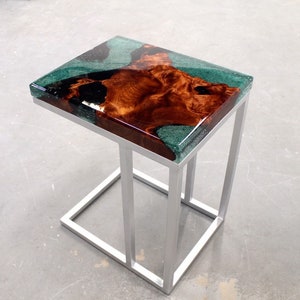 redwood side table