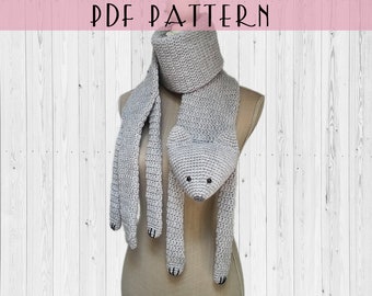 Patron écharpe chat au crochet  | patron PDF | tutoriel français et anglais | DIY |  fausse taxidermie | chunky crochet cat scarf pattern