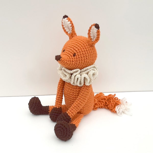 Doudou renard au crochet écologique | cadeau de naissance | renard avec écharpe | amigurumi bébé | cadeau bébé fille et garçon