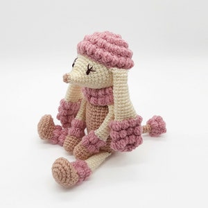 Crochet baby poodle | poodle plush | baby shower gift | birth gift | pink poodle | dog lover gift | baby boy and girl lovey | eco-friendly