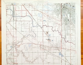 Antique Calumet City, Illinois & Hammond, Indiana 1929 US Geological Survey Topographic Map – Chicago Heights, Thornton, Lansing, Munster IL