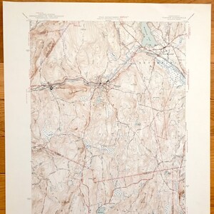 Antike Warren, Massachusetts 1946 US Geologische Übersicht Topographische Karte - West Brookfield, Brimfield, Palmer, Sturbridge, Ware, MA