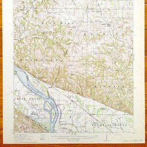 Antike Campbell Hill, Illinois 1913 US Geologische Übersicht Topographische Karte - Southwestern, Willisville, Wine Hill, Steeleville, Bremen, Bois
