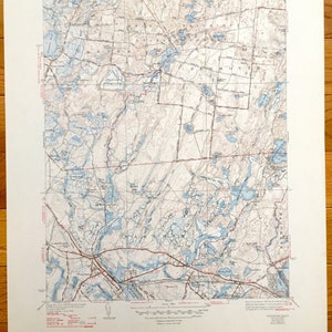 Antike Wareham, Massachusetts 1939 US Geologische Übersicht Topographische Karte - Carver, Plymouth, Oakdale, Bourne, Myles Standish, County, MA