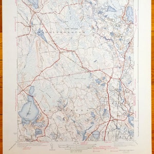 Antique Snipatuit Pond, Massachusetts 1942 Mapa topográfico del Servicio Geológico de EE. UU. – Condado de Plymouth, Middleborough, Carver, Wareham Tremont MA