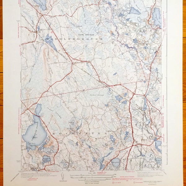 Wareham Ma Map Etsy