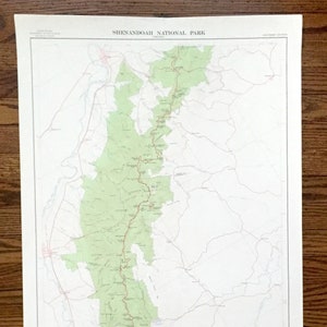 Antique Shenandoah National Park, Virginia 1969 Geological Survey Map – Blue Ridge Mountain, Rockingham, Albermarle Nelson Greene Augusta VA