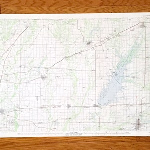 Antique Carlyle Lake, Illinois 1985 US Geological Survey Topographische Karte – Madison, St Clair, Clinton, Bond, Fayette, Marion County, IL