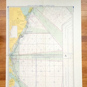 Antieke Cape May naar Cape Hatteras 1969 US Coast Guard Nautical Map - New Jersey, Delaware, Maryland, Virginia, North Carolina, Bethany Beach