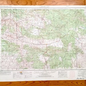Antike Schlucht-Stadt, Oregon 1955 US Geologische Dienst Topographische Karte - John Day, HAhamonton, Hereford Malheur National Forest Grant County OR