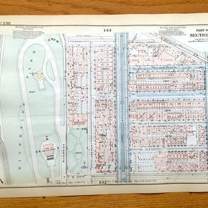 Antique Manhattan, New York City Map from Bromley's 1925 Manhattan Land Book – Harlem, Morningside Heights Riverside Park Manhattanville NYC