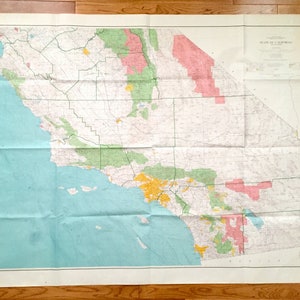 Antike Bundesstaat Kalifornien 1968 US Geologische Untersuchung Topographische Karte – Los Angeles, Monterey, Santa Barbara, Ojai San Diego Death Valley CA