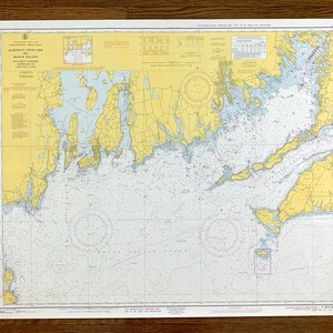アンティーク マーサズ ヴィニヤードからブロック アイランドまでの 1962 年米国沿岸警備隊海図 - マサチューセッツ州、ロードアイランド州、ケープ コッド、ウッズ ホール、ニューポート RI MA