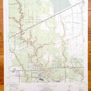 Antike Houston, Texas 1945 US Geological Survey topographische Karte - Harris County, Jacinto City, Fauna, Grünbayou, Kleeblatt, Martin, TX