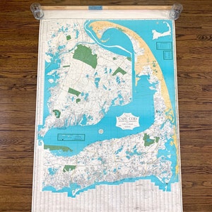 Mid-century Cape Cod Landkarte von Champion Map Corp - Chatham, Wellfleet, provence, Hyannis, Dennis Port, Falmouth, Woods Hole, MA
