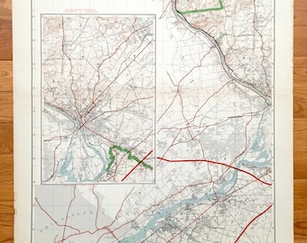 Antique New Jersey & Pennsylvania 1913 Dept of Economic Development Topographic Map – Trenton Burlington Mercer Hunterdon Philadelphia NJ PA