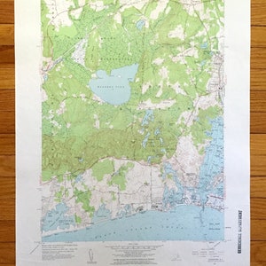 Antique Kingston, Rhode Island 1957 US Geological Survey Topographische Karte – Washington County, Wakefield, Peace Dale Point Judith Matunuck RI