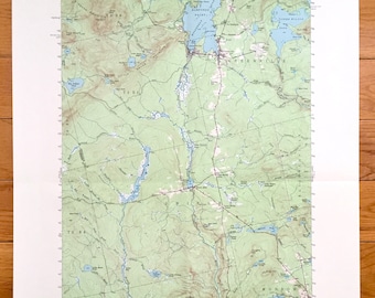 Antique Greenville, Maine 1951 US Geological Survey Topographic Map – Moosehead Lake, Shirley, Elliottsville, Blanchard, Monson, Piscataquis