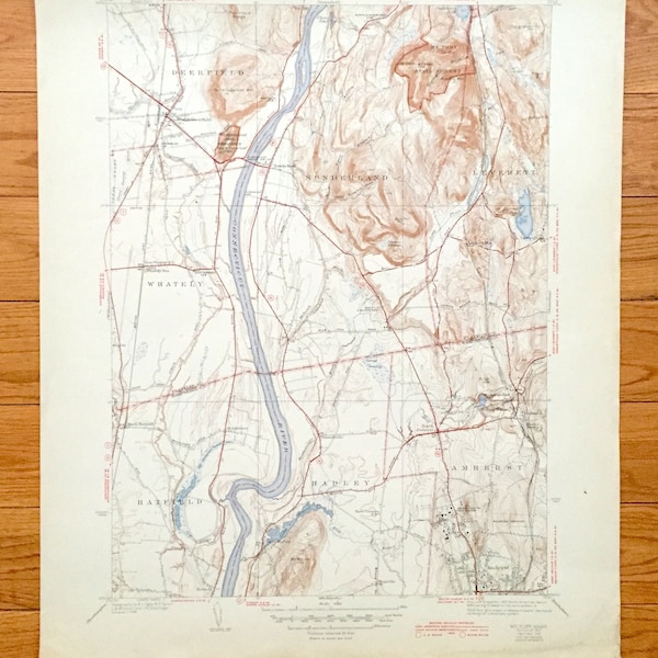 Antique Hatfield Ma Map Etsy