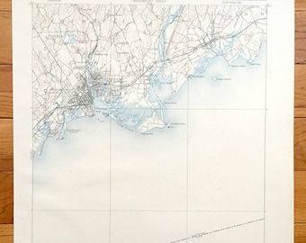 Antique Bridgeport, Connecticut 1889 US Geological Survey Topographic Map – Fairfield, Trumbull, Stratford, Milford Housatonic Pequonnock CT