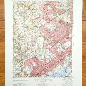 Ancienne carte topographique du comté de Delaware, Pennsylvanie, 1947 US Geological Survey - Lansdowne, Montgomery Philadelphie Swarthmore Haverford PA