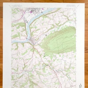 Antique Catawissa, Pennsylvania 1955 US Geological Survey Topographic Map – Columbia County, Cleveland, Locust, Franklin, Roaring Creek, PA