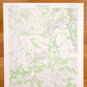 Antique Mather, Pennsylvanie 1961 US Geological Survey Carte topographique – Greene, Comté de Washington, Jefferson, Williamstown Khedive, PA