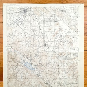 Antique Elseneur, Californie 1901 US Geological Survey Carte topographique – Riverside, Jurupa, Moreno, Perris, Winchester, Wildomar, Marrieta