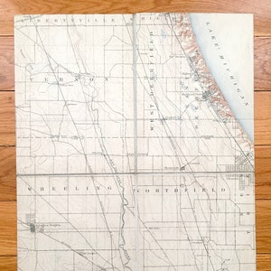 Antike Highwood, Illinois 1900 US Geological Survey topographische Karte - Chicago, Highland Park, Deerfield, Glencoe, Des Plaines, Wheeling IL