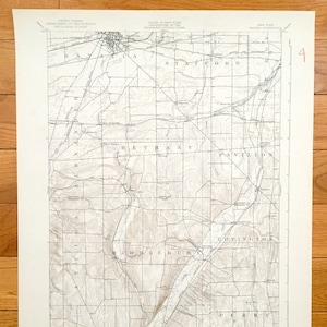 Ancienne carte topographique Batavia, New York, 1904 US Geological Survey - Alexander, Stafford, Pavilion, Dale, Varsovie, comté de Genesee, Wyoming, NY