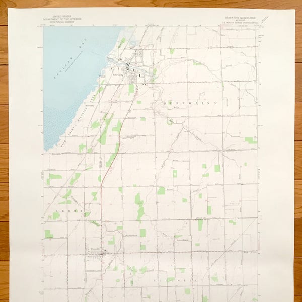 Map of Saginaw Bay Etsy