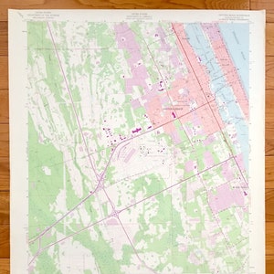 Antique Daytona Beach, Floride 1952 US Geological Survey Carte topographique - Volusia County, South, Holly Hill, Seabreeze, Port Orange, FL
