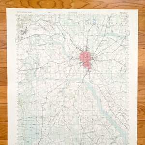 Antique Sumter, South Carolina 1949 US Geological Survey Topographic Map – Clarendon County, Shaw Air Force Base, Poinsett State Park, SC