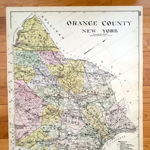 Antique Orange County, New York 1912 New Century Atlas Map – Goshen, West Point, Port Jervis, Newburg, Middletown, Walden, Montgomery, NY