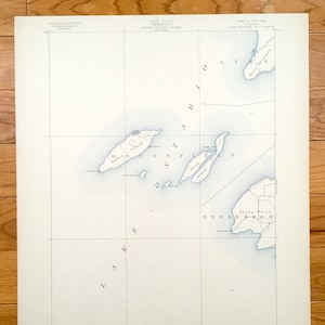 Antique Stony Island, Mapa de Pesquisa Geológica dos EUA de Nova York 1895 - Condado de Jefferson, Hounsfield, Henderson, Galloo, Point, Point Peninsula NY