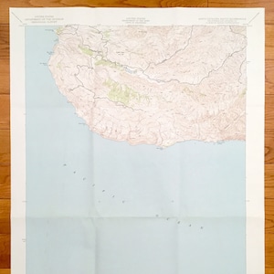 Antike Santa Catalina South, Kalifornien 1943 US Geologische Übersicht Topographische Karte - Los Angeles County, Eagles Nest, Silver Canyon Landing