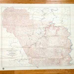 Antique Raleigh County, West Virginia 1916 Geological Survey Map – Beckley, Shady Spring, Crab Orchard, New River Gorge, Lake Stephens, WV